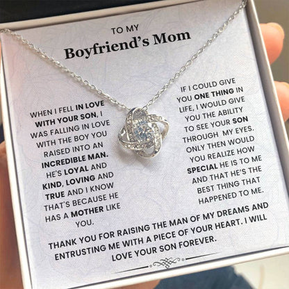 To My Boyfriend's Mom-Loveknot Necklace-See Your Son Through My Eyes