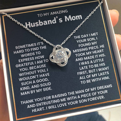 To My Amazing Husband's Mom-Loveknot Necklace