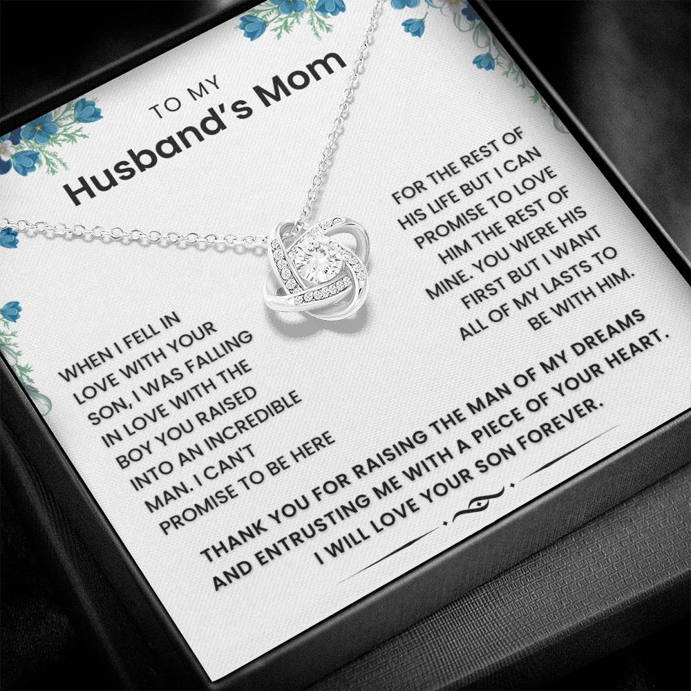 To My Husband's Mom- Loveknot Necklace-You Were His First But I Want All My Lasts To Be With Him