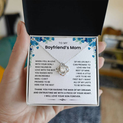 To My Boyfriend's Mom-Loveknot Necklace- I Can't Promise To Be Here