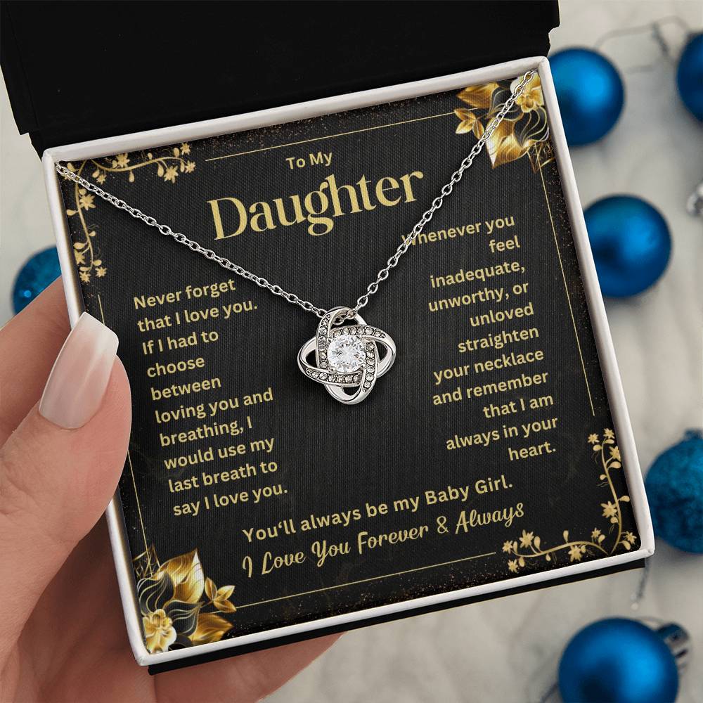 To My Daughter-Loveknot Necklace-Always Be My Baby Girl