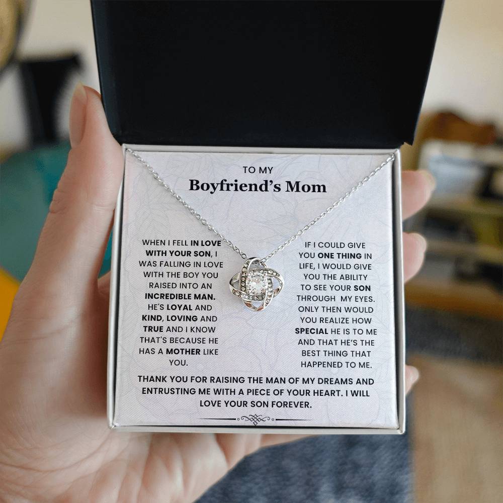 To My Boyfriend's Mom-Loveknot Necklace-See Your Son Through My Eyes