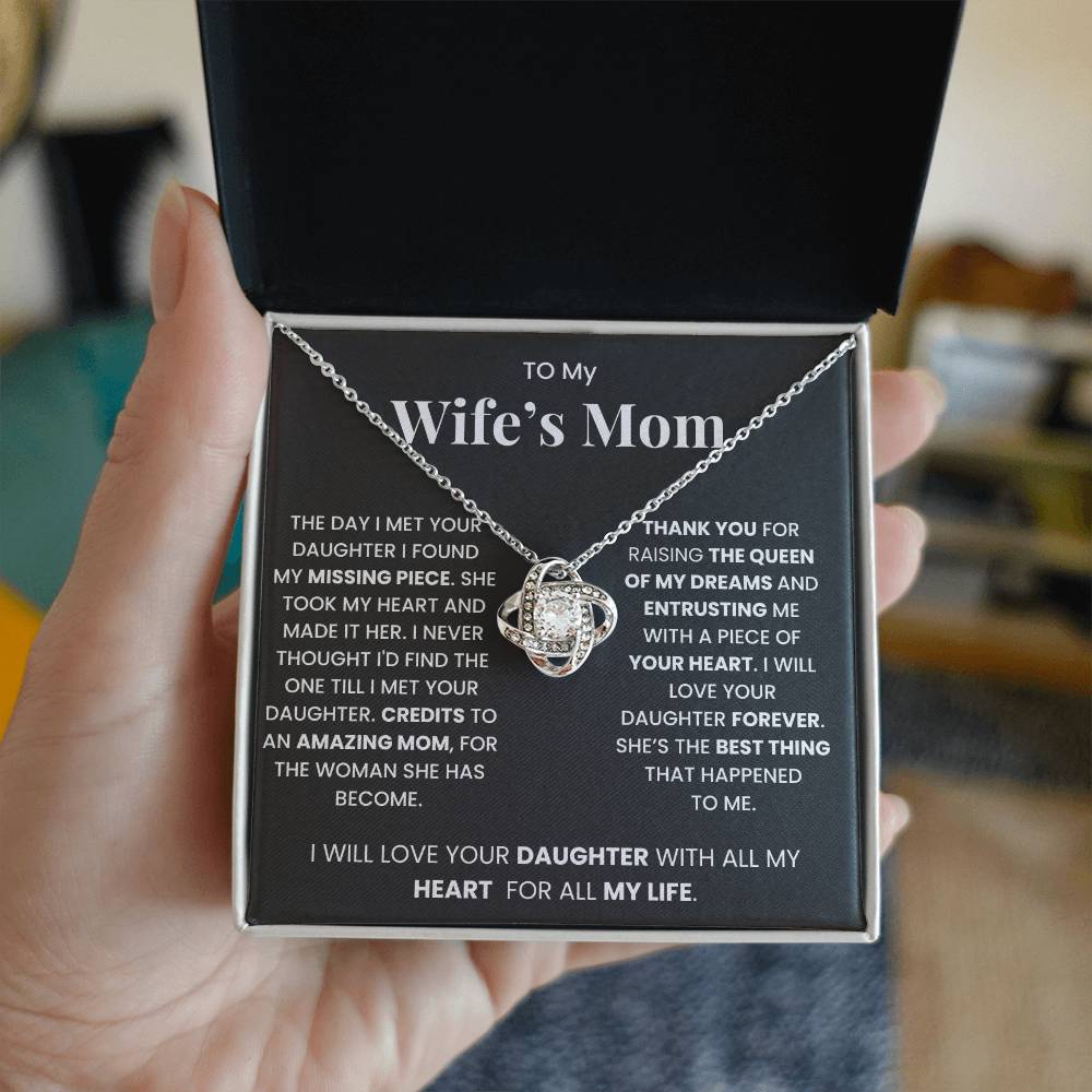 To My Wife's Mom-Loveknot Necklace-I Will Love Your Daughter