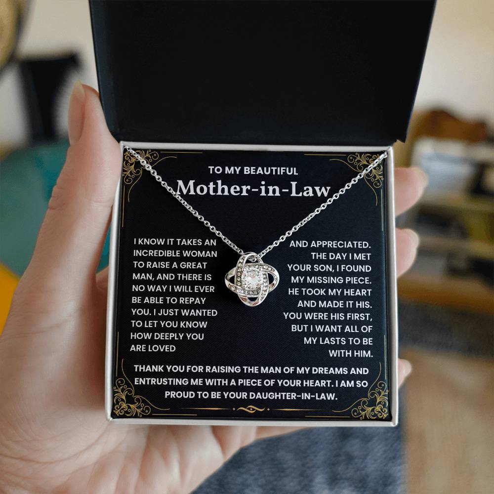 Mothers Day gift for Mother In Law - Love Knot Necklace Lux123