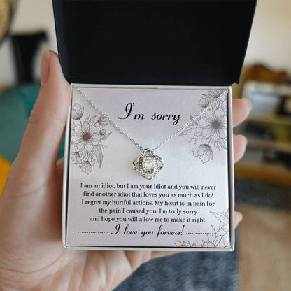 I Am Sorry Necklace For Her- Loveknot Necklace