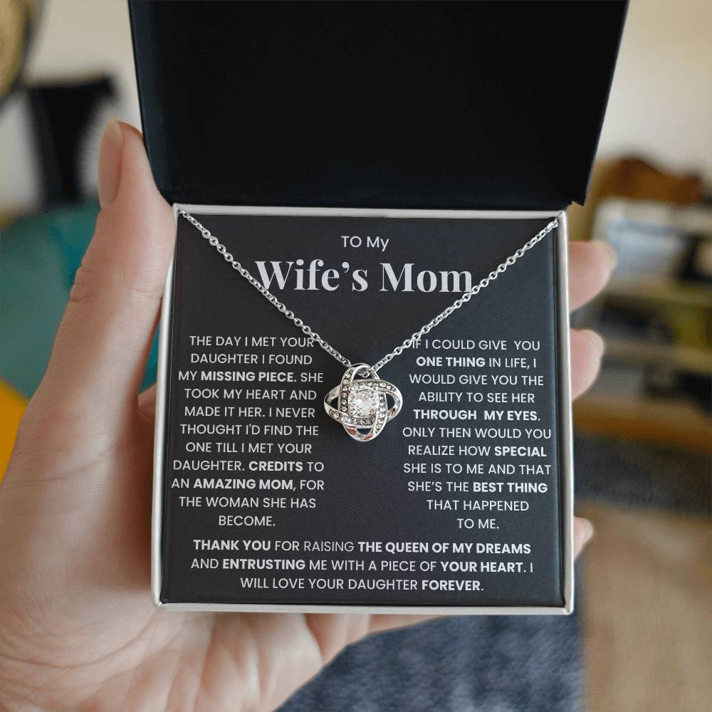 To My Wife's Mom-Loveknot Necklace- Credits To An Amazing Mom