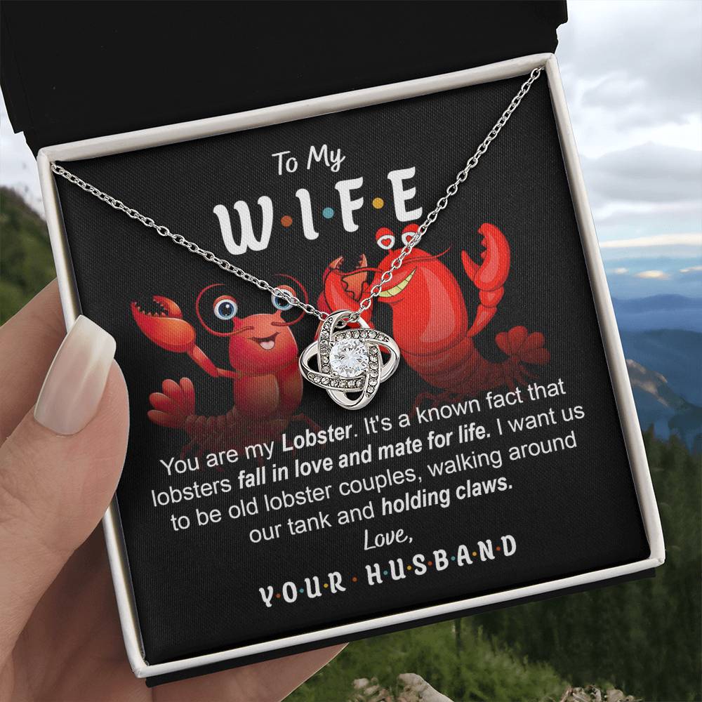 Wife-Old Lobster Couples-Loveknot Necklace