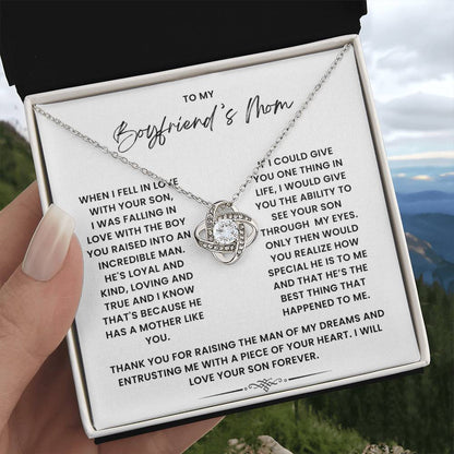 To My Boyfriens's Mom- Loveknot Necklace- When I Fell In Love