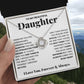 To My Daughter- Loveknot Necklace- Always Carry You In My Heart