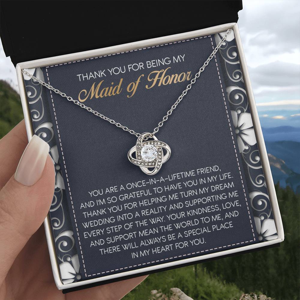 Maid of Honor-World To Me-Loveknot necklace