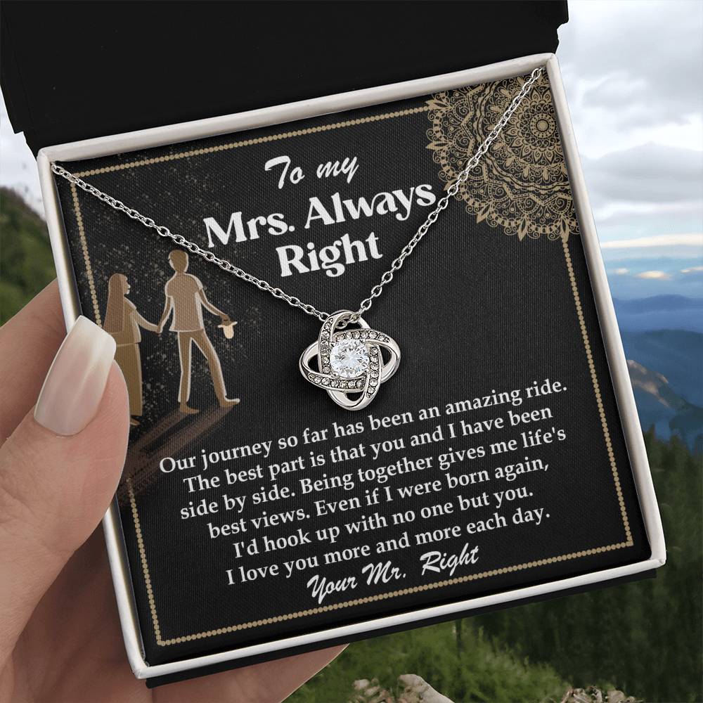 Wife-Always Right-Loveknot Necklacr For Her