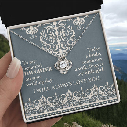 Daughter Wedding-Always Love You-Loveknot Necklace