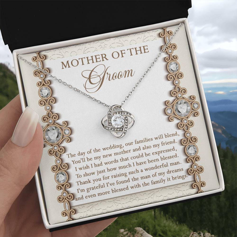 Mom Of Groom-New Mother-Loveknot Necklace