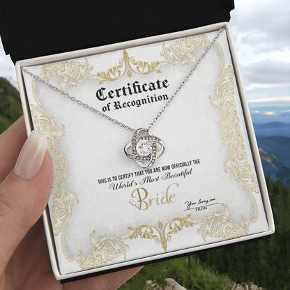 Bride-Certificate Of Achievement-Loveknot Necklace