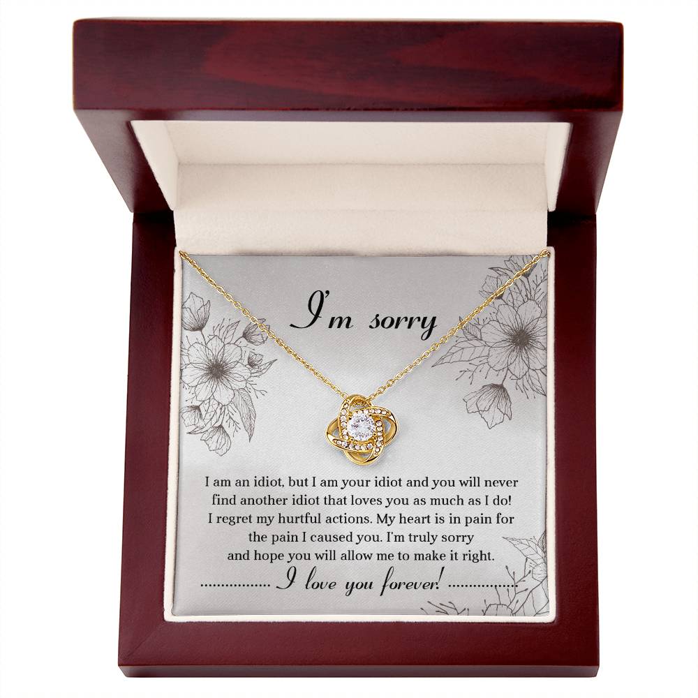 I Am Sorry Necklace For Her- Loveknot Necklace