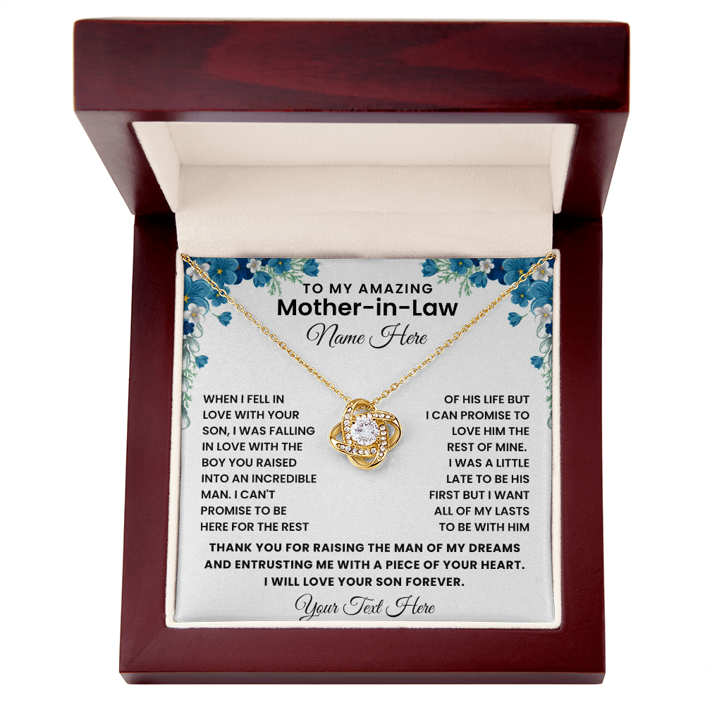 Personalized To My Husband's Mom- Loveknot Necklace Gift Set
