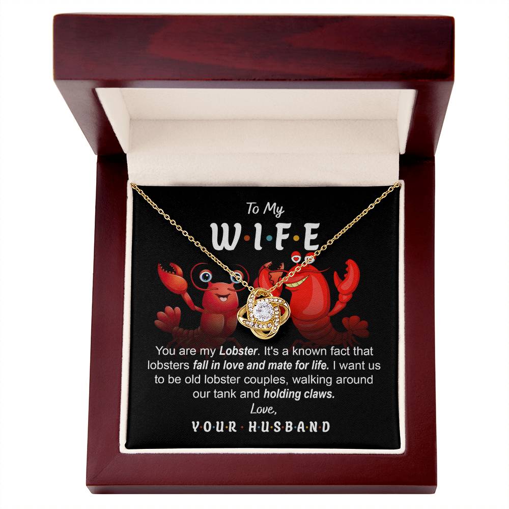 Wife-Old Lobster Couples-Loveknot Necklace