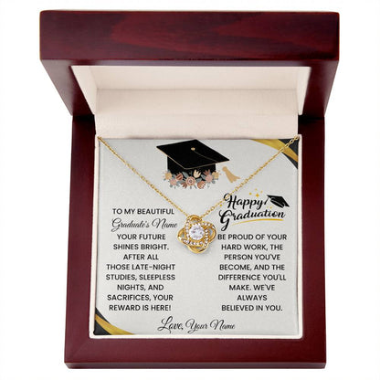 [ALMOST SOLD OUT] To My Beautiful Girl-Celebrating Your Graduation Success- Love Knot Necklace