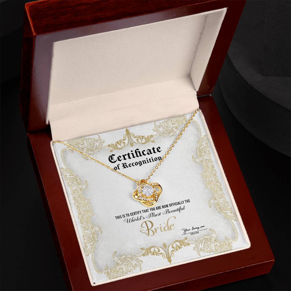 Bride-Certificate Of Achievement-Loveknot Necklace