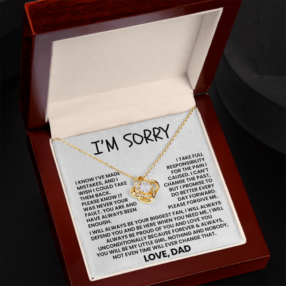 I Am Sorry Necklace for Daughter - I Will Always Be Your Biggest Fan