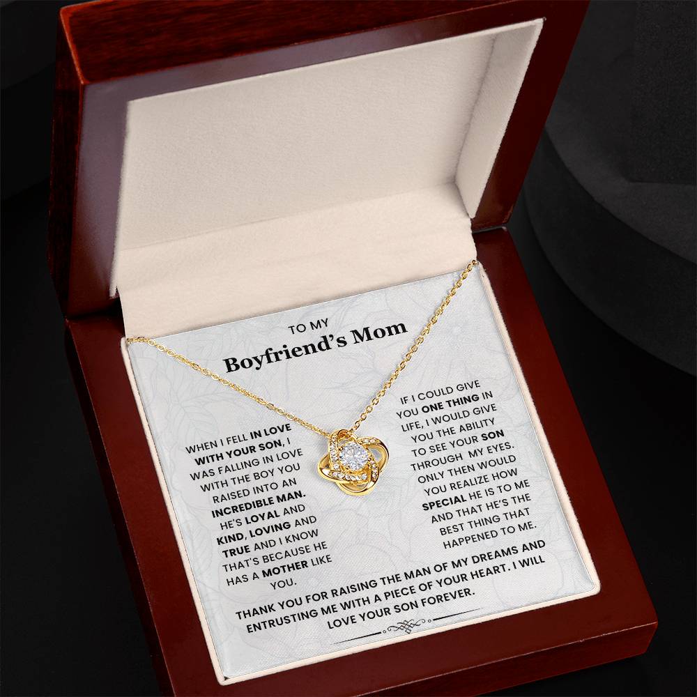 To My Boyfriend's Mom-Loveknot Necklace-See Your Son Through My Eyes