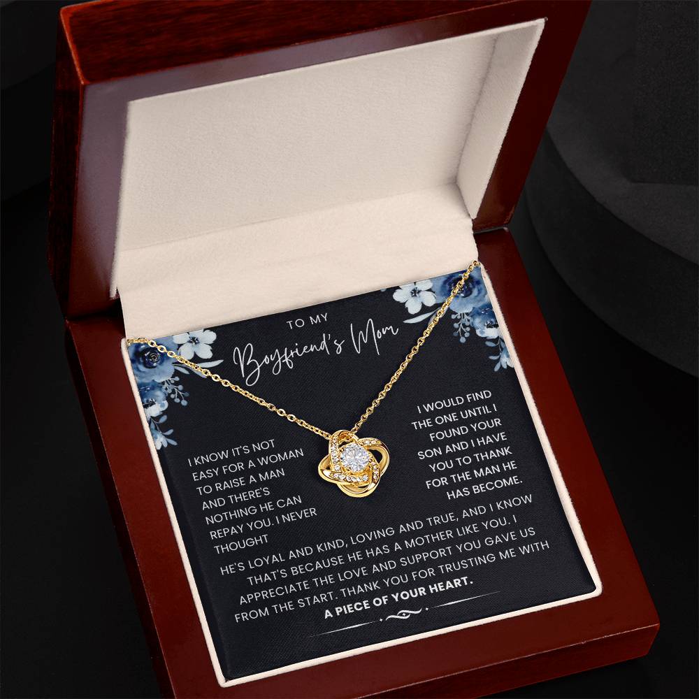 To My Boyfriend Mom- Loveknot Necklace- A Piece Of Your Heart