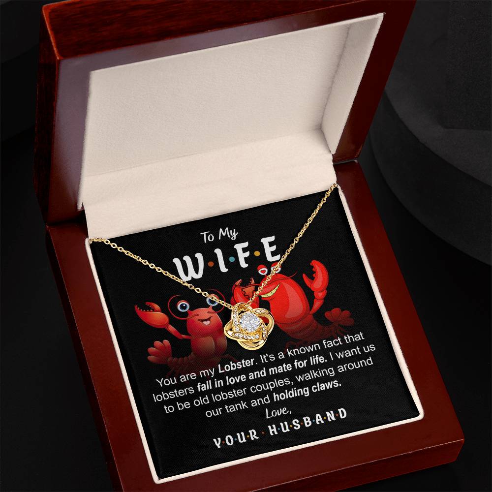 Wife-Old Lobster Couples-Loveknot Necklace