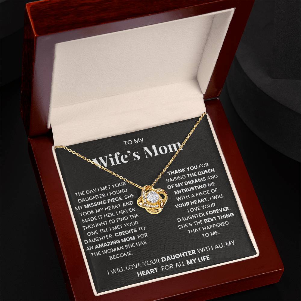To My Wife's Mom-Loveknot Necklace-I Will Love Your Daughter