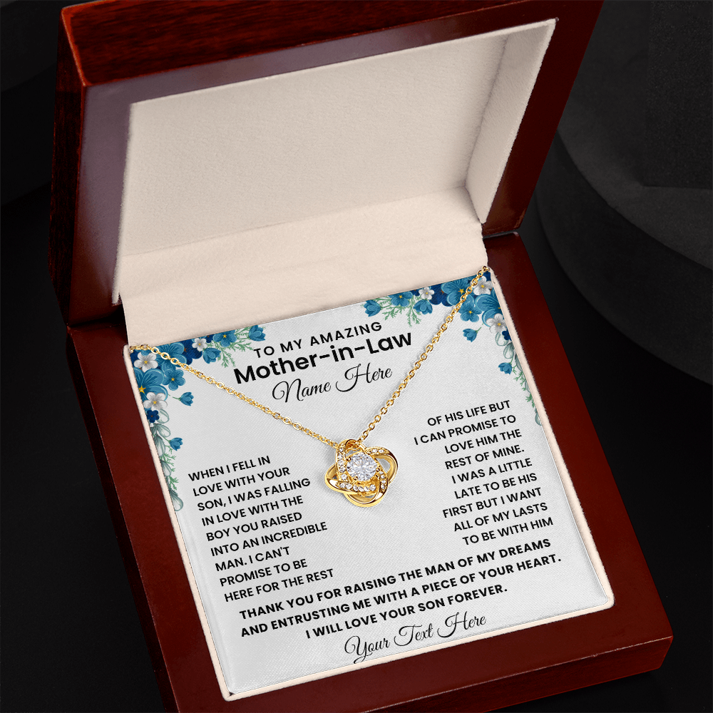 Personalized To My Husband's Mom- Loveknot Necklace Gift Set