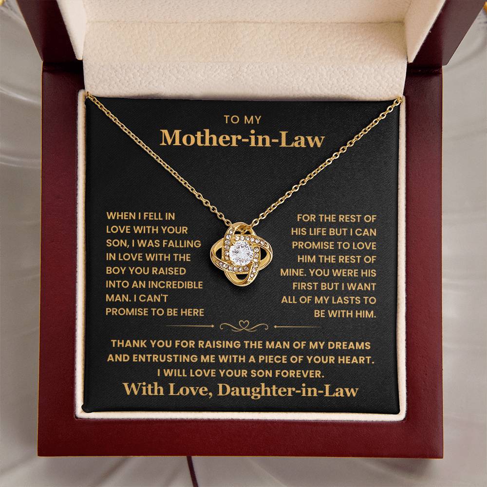 To My Husband's Mom- Loveknot Necklace-All My Lasts To Be With Him Lux001