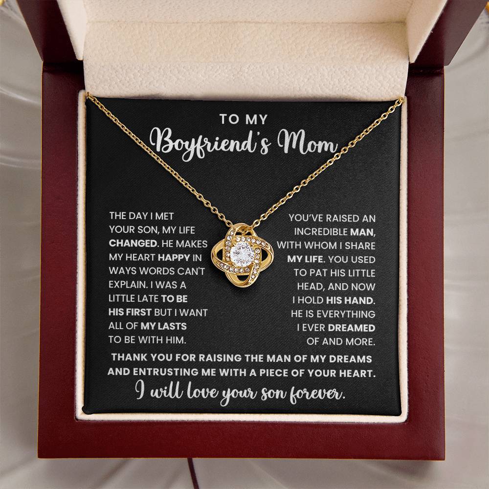 To My Boyfriend'a Mom- Loveknot Necklace-All My Lasts To Be With Him LX321