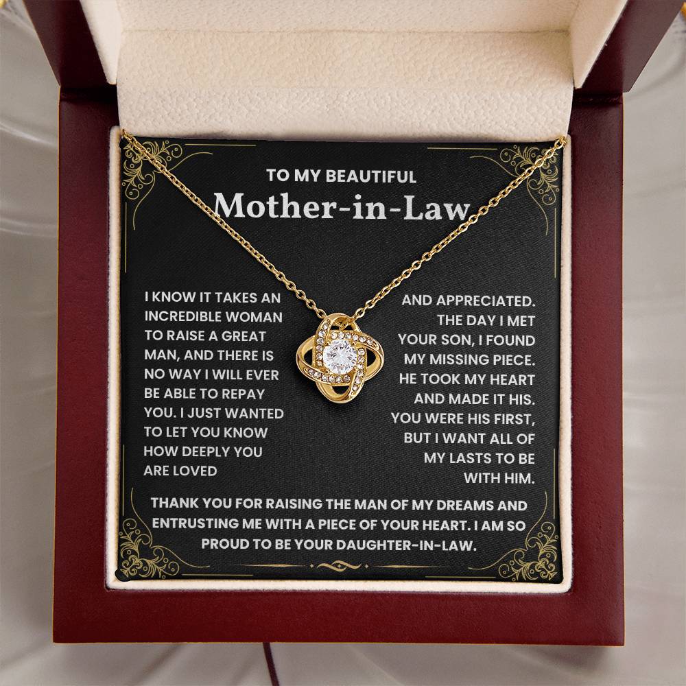 Mothers Day gift for Mother In Law - Love Knot Necklace Lux123