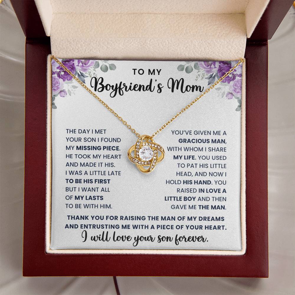 To My Boyfriend'a Mom- Loveknot Necklace-All My Lasts To Be With Him LX322