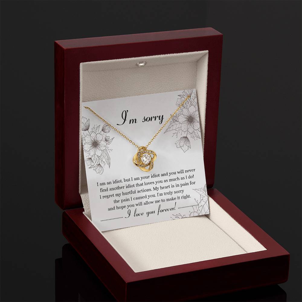 I Am Sorry Necklace For Her- Loveknot Necklace