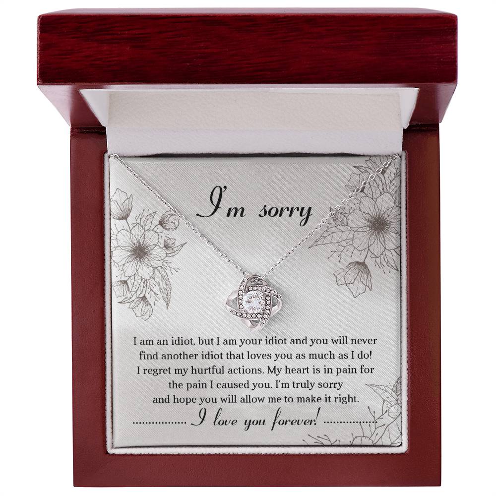 I Am Sorry Necklace For Her- Loveknot Necklace