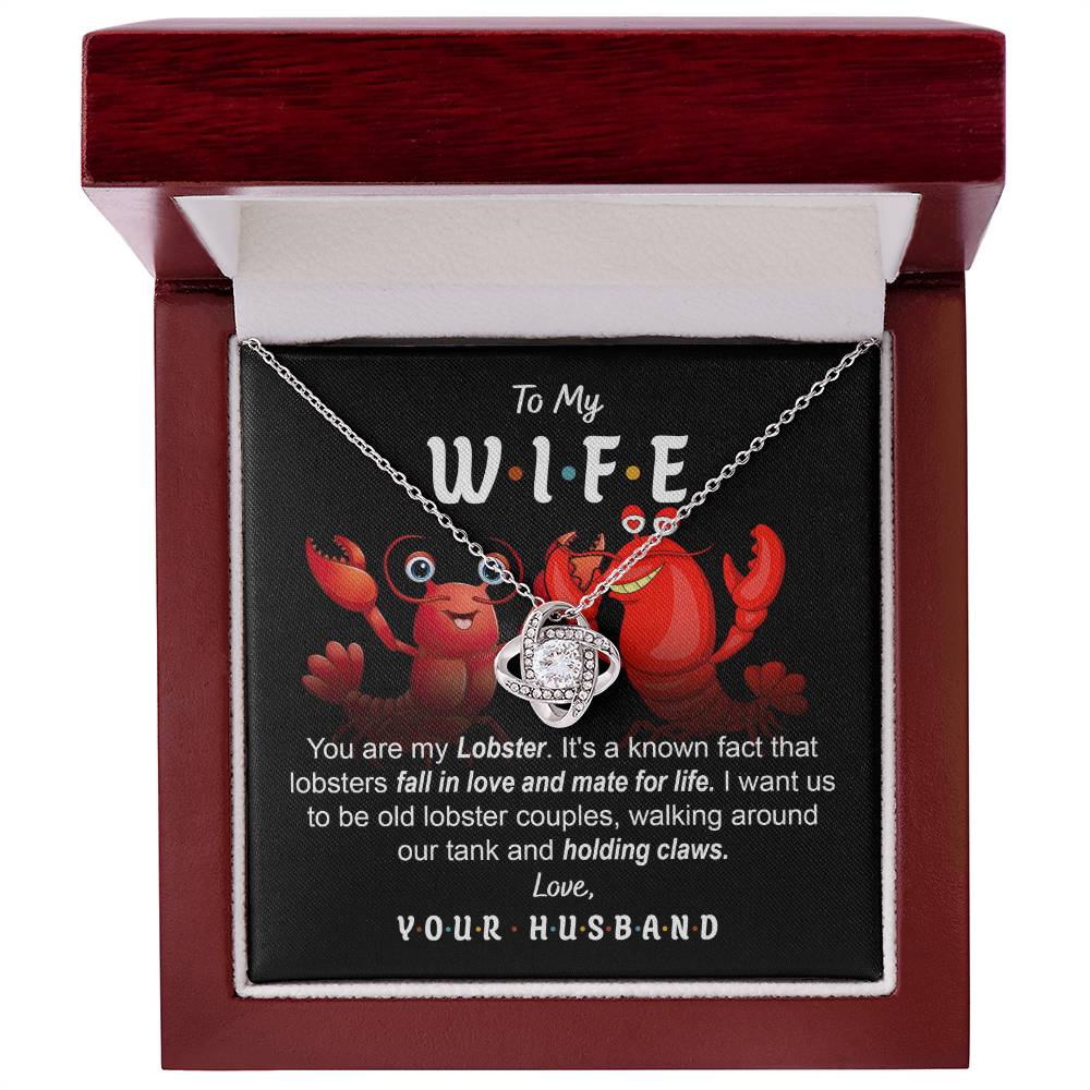 Wife-Old Lobster Couples-Loveknot Necklace