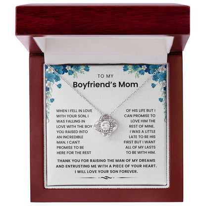To My Boyfriend's Mom-Loveknot Necklace- I Can't Promise To Be Here