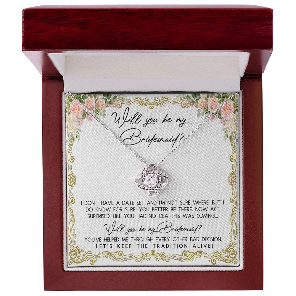 Bridesmaid-Keep The Tradition-Loveknot Necklace