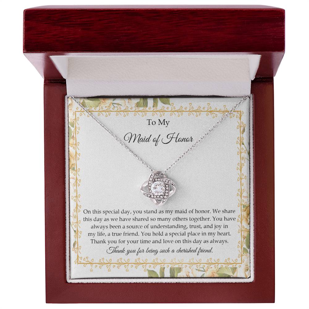 Maid of Honor-Share This Day-Loveknot Necklace