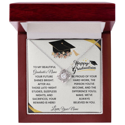 [ALMOST SOLD OUT] To My Beautiful Girl-Celebrating Your Graduation Success- Love Knot Necklace
