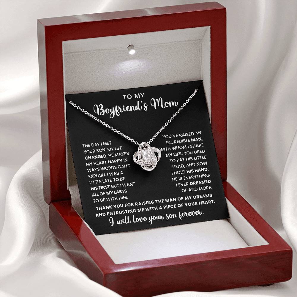 To My Boyfriend'a Mom- Loveknot Necklace-All My Lasts To Be With Him LX321
