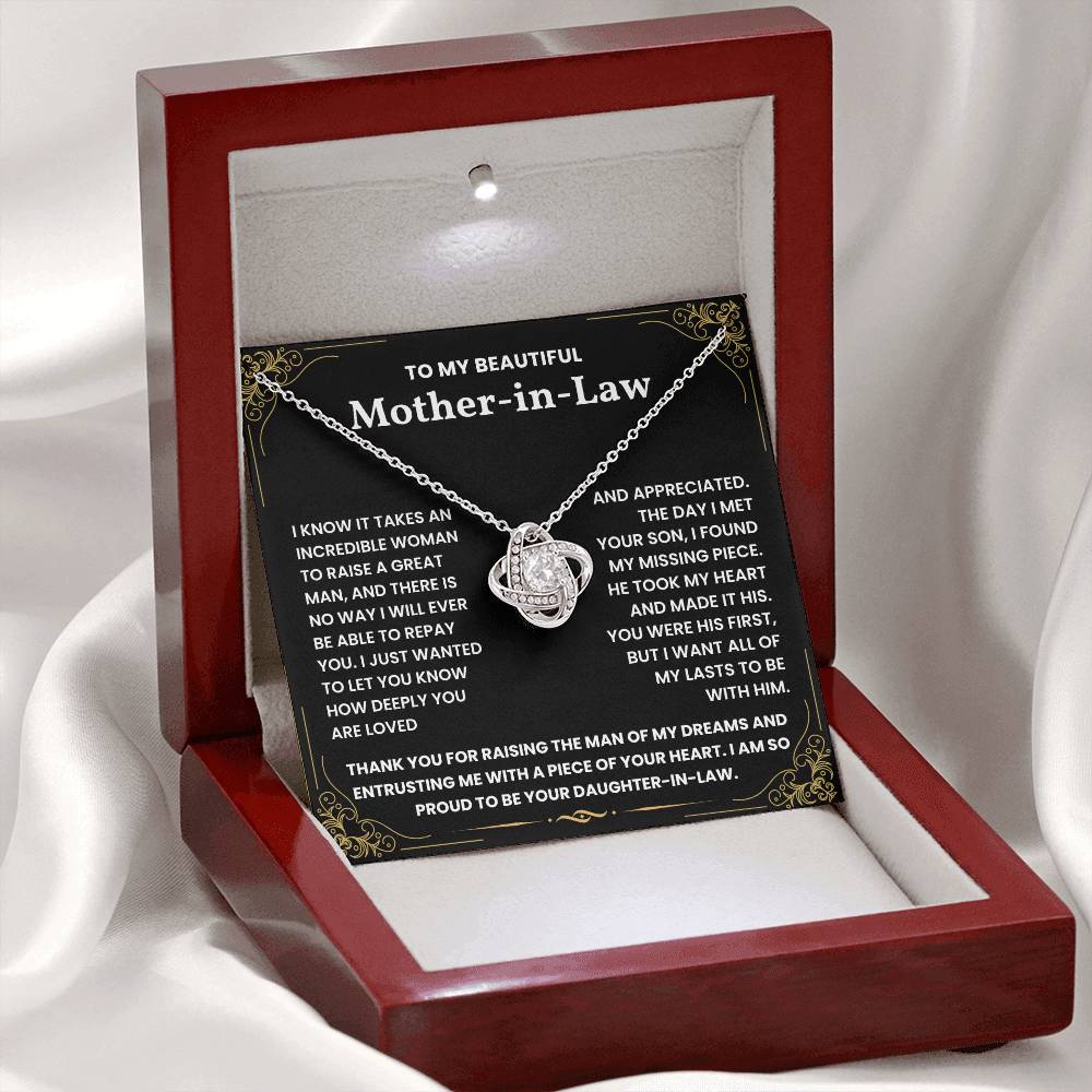 Mothers Day gift for Mother In Law - Love Knot Necklace Lux123