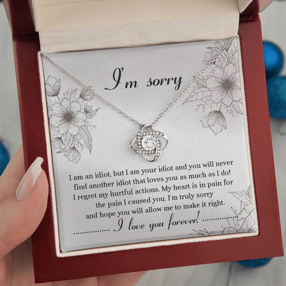 I Am Sorry Necklace For Her- Loveknot Necklace