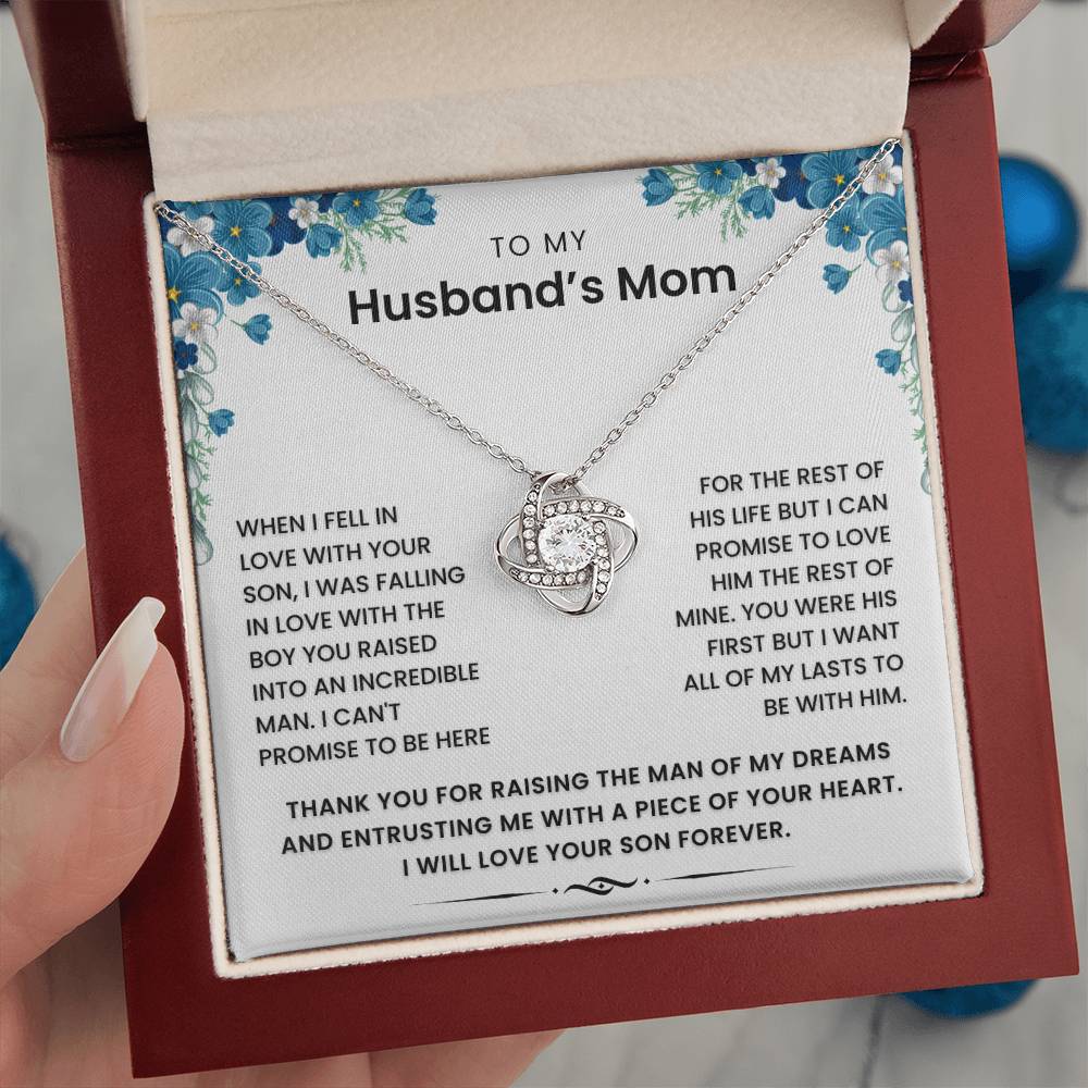 To My Husband's Mom- Loveknot Necklace-You Were His First But I Want All My Lasts To Be With Him