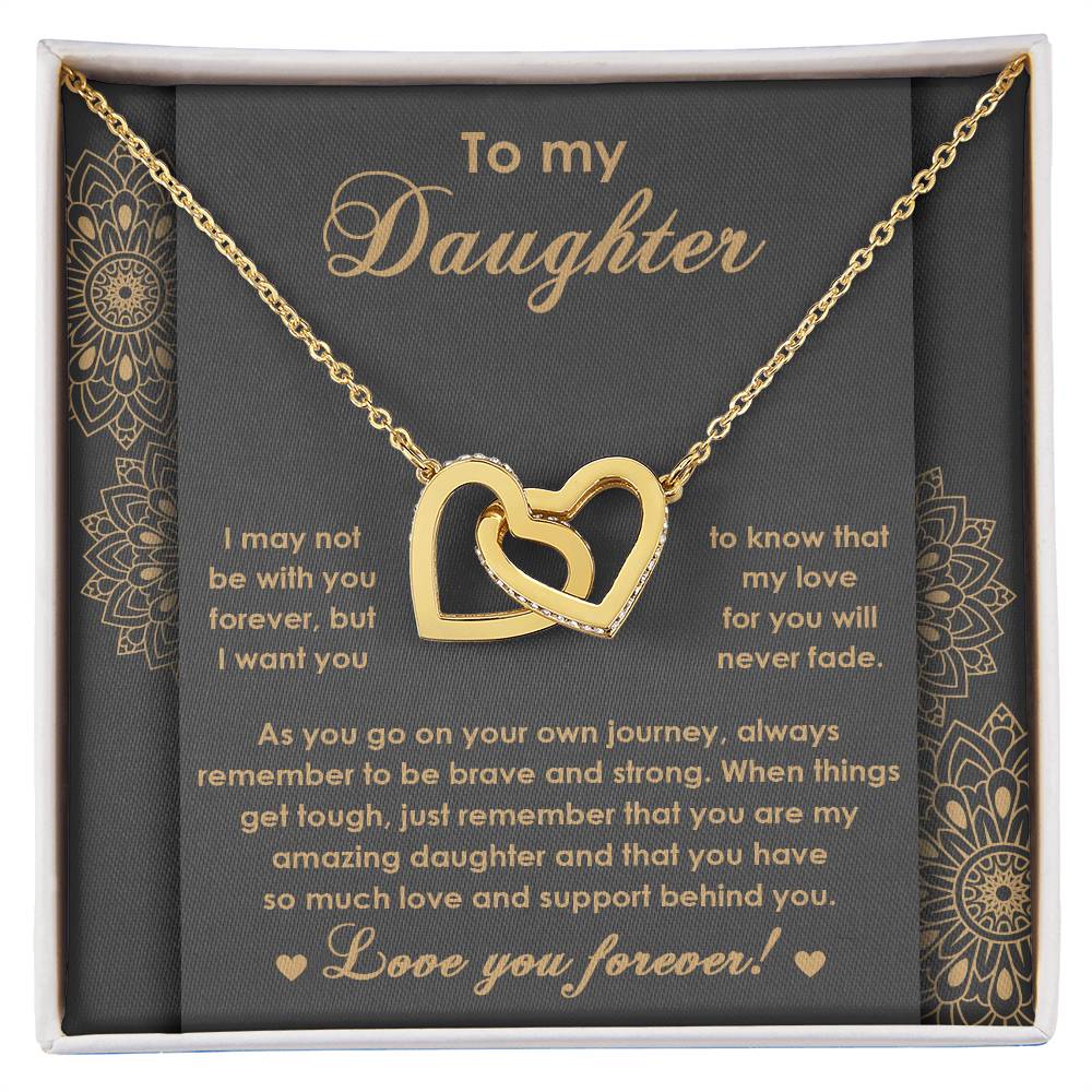 To My Daughter-Interlocking Hearts Necklace