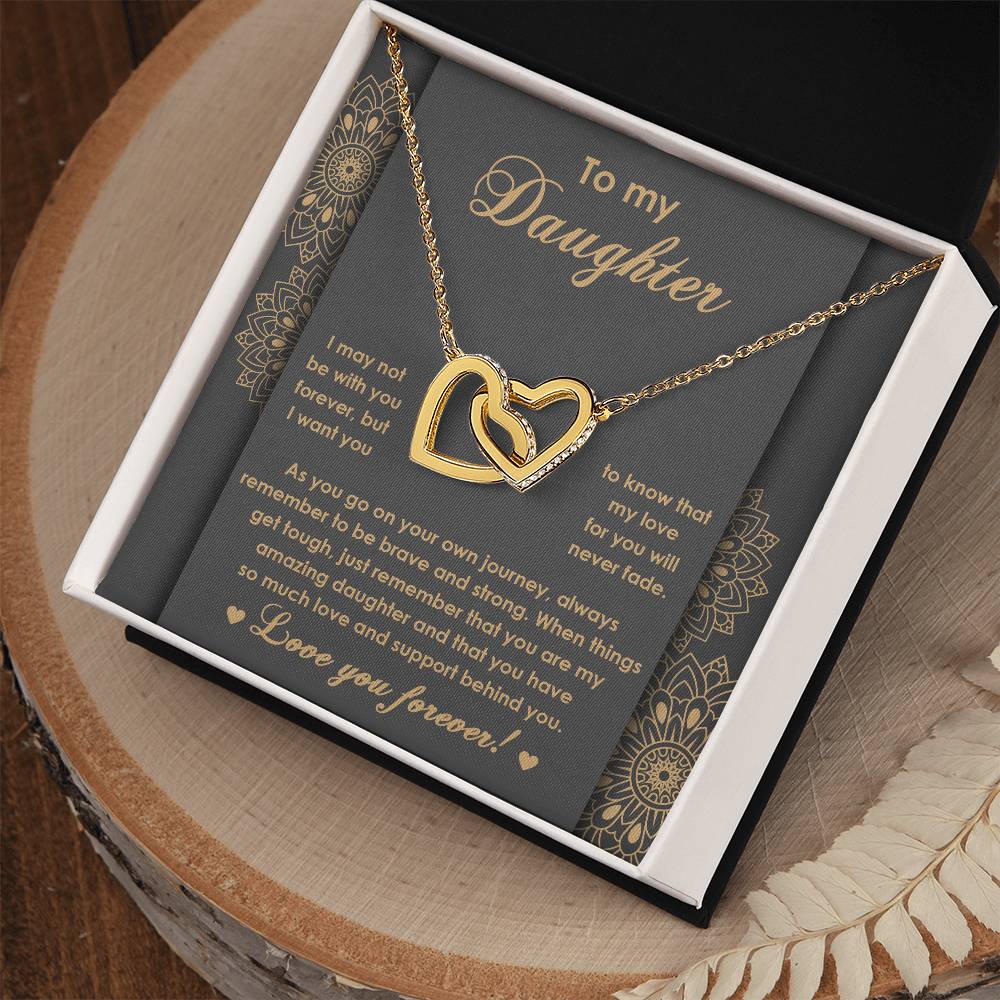 To My Daughter-Interlocking Hearts Necklace