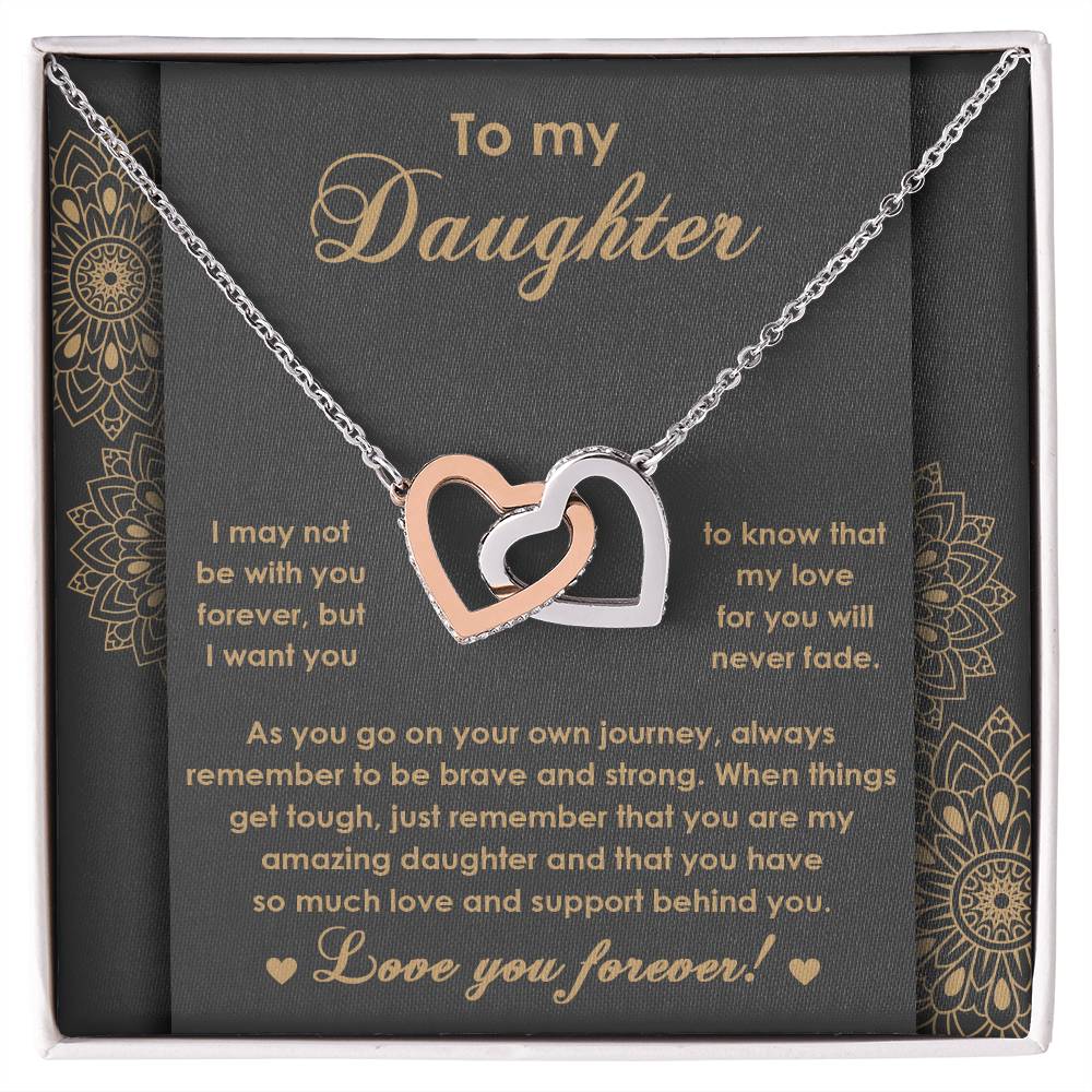 To My Daughter-Interlocking Hearts Necklace