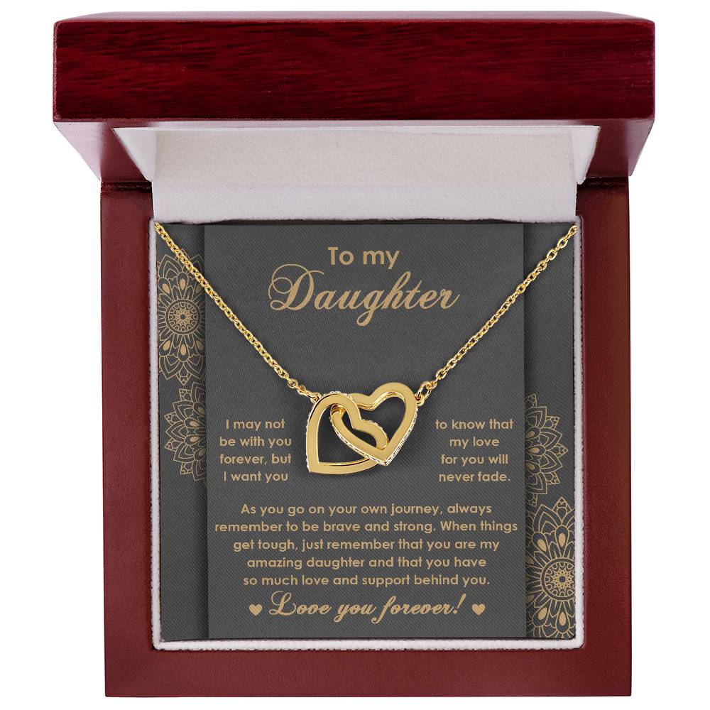 To My Daughter-Interlocking Hearts Necklace