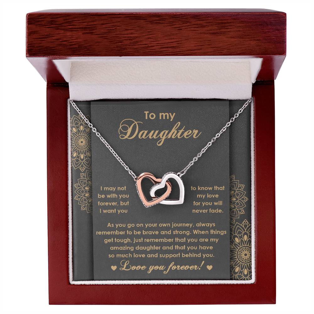 To My Daughter-Interlocking Hearts Necklace