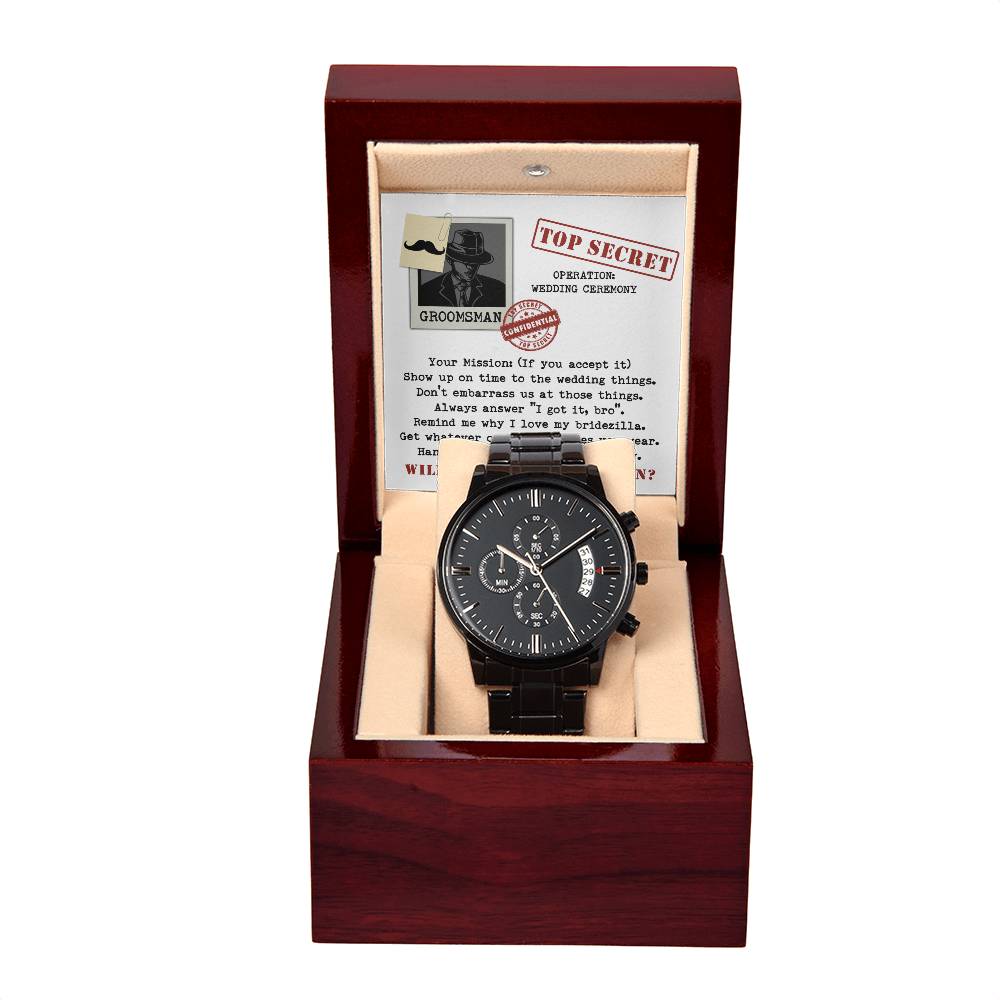 Groomsman-Top Secret-Metal Chronograph Watch